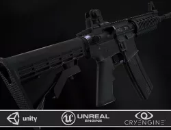 M4A1 RIS high detail Low-poly 3D model