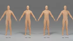 Male Character Base Mesh Collection Low-poly 3D model