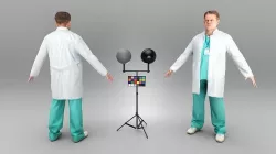 Male doctor in uniform ready for animation 370 Low-poly 3D model