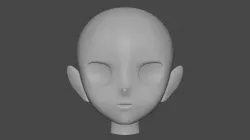 Male Elf Anime Head 3D model