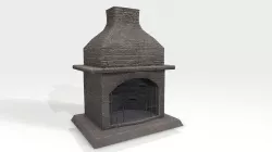 Medieval Fireplace Low-poly 3D model