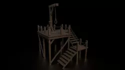 Medieval Gallows Low-poly 3D model