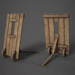Medieval Mantlet Low-poly 3D model