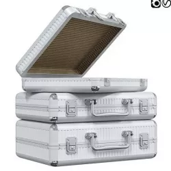 Metal suitcase set of metal suitcases 3D model