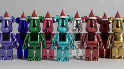 metalic BearBrick New Year statuette figurine 3D model