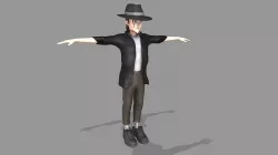 Michael Jackson animated character lowpoly Low-poly 3D model