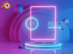 Neon Blender NFT PODIUM animated template 3D model