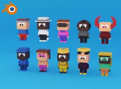 NFT VOXEL characters for Blender 3D model