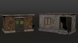 Old Buildings Low-poly 3D model