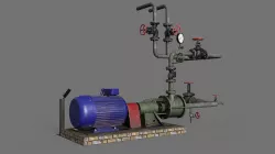 Old centrifugal  water pump  3D model