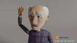 Old man cartoon Low-poly 3D model by rig blender  Low-poly 3D model