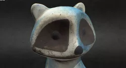 Old USSR Soviet Rubber Toy Raccoon 3D model