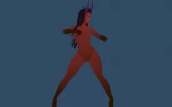 Oni Girl Game ready animated and rigged character Low-poly 3D model