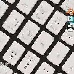 Outlets And Switches Pack Low-poly 3D model