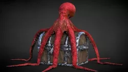 Pacific Octopus Rigged Animated C4D Low-poly 3D model