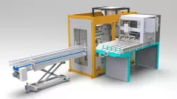 Packaging scale and automatic bagging for open pocket woven bag 3D model