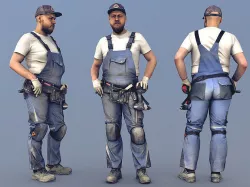 Photorealistic Construction Worker Character 3D model