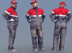 Photorealistic Construction Worker Character 3D model