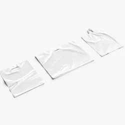 Plastic bag lying set - 3 bag shapes Low-poly 3D model