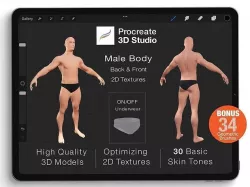 Procreate 3d Model - Full Body Male 3D model