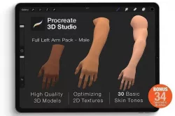 Procreate 3d Model - Left Arm Male 3D model