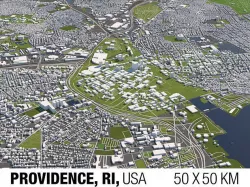 Providence Rhode Island USA 50x50km 3D model