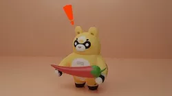Red Panda Goba from the game Genshin Impact Low-poly 3D model