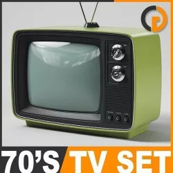 Retro 70s Television Set 3D model