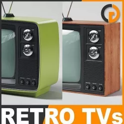 Retro Television Set Pack 3D model