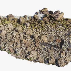 Rock Stone Beach Line PBR Scan Low-poly 3D model