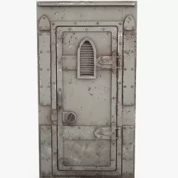Rusted Metal Bunker Door 2 Low-poly 3D model