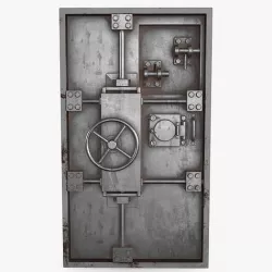 Rusted Metal Bunker Door 3 Low-poly 3D model
