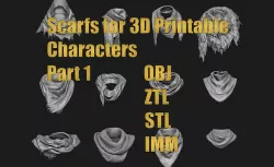 Scarfs for 3d Printable Characters Part 1 3D model