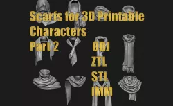 Scarfs for 3d Printable Characters Part 2 3D model