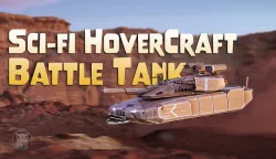 Sci-fi Hover Craft Battle Tank Low-poly 3D model