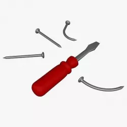 Screwdriver With Nails  3D model