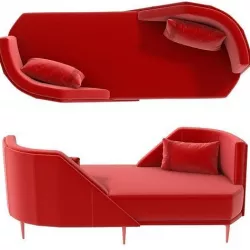 SITIA PERGY Vis a vis two seater fabric sofa 3D model