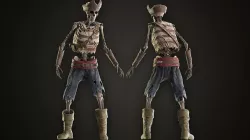 Skelton Pirate 3 Low-poly 3D model