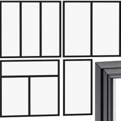 Stained glass windows panoramic glazing 01 3D model