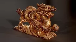 Statue dragon Low-poly 3D model
