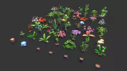 Stylize Low Poly Plants and Flowers Pack Low-poly 3D model