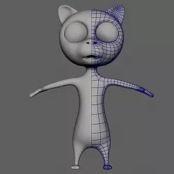 Stylized cat - prepared for rigging Low-poly 3D model