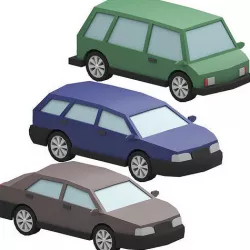 Stylized Set of Cars Low-poly 3D model