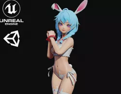 Taran Girl Low-poly 3D model