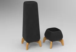 Terra Tall Flower Pot Low-poly 3D model