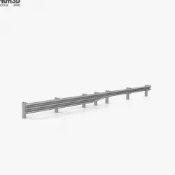 Thrie-Beam to W Beam Guardrail Barrier Transition 3D model
