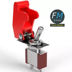 Toggle switch with guard 2 3D model