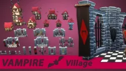 Vampire RTS Fantasy Buildings Low-poly 3D model