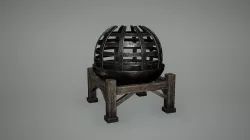 Viking Fire pit Low Poly Game Ready Low-poly 3D model