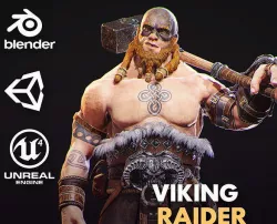 Viking Raider Low-poly 3D model